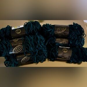 Lion Brand Chenille Sensations Yarn Forest Green 131 Discontinued Lot of 10